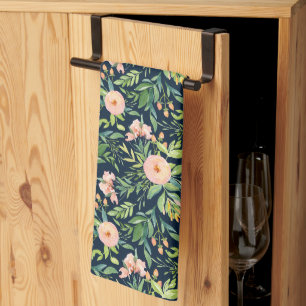 Pêcher les pivoines sur la serviette de cuisine b