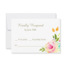 Pêcher les roses roses sur mariage blanc RSVP