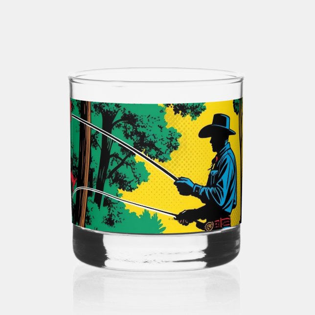 Pêcheur sur le verre à whisky Riverbank (Recto)