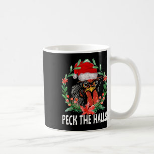Peck The Halls Hühner-Schneeflocken Weihnachten Sa Kaffeetasse