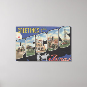 PECO, TexasLarge Buchstabe ScenesPecos, TX Leinwanddruck
