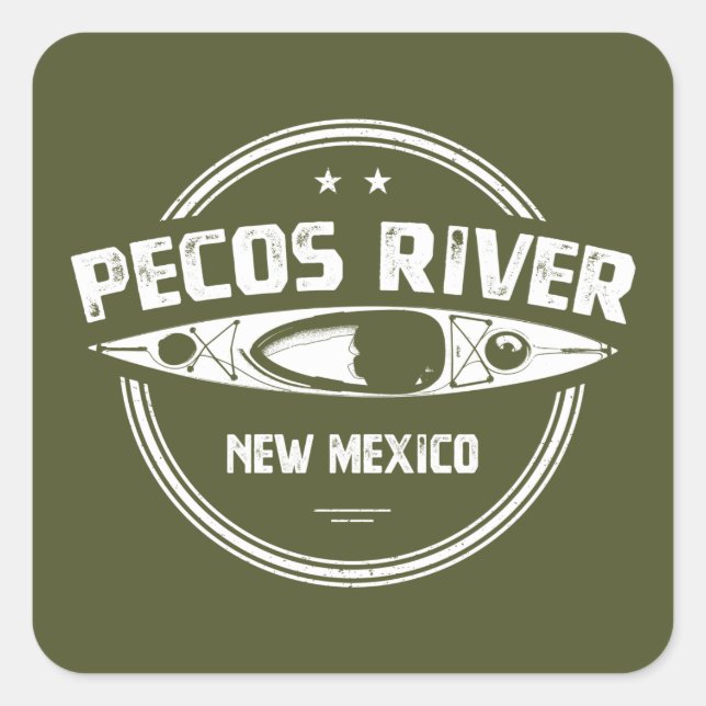 Pecos Fluss New Mexico Kajaking Quadratischer Aufkleber (Vorderseite)
