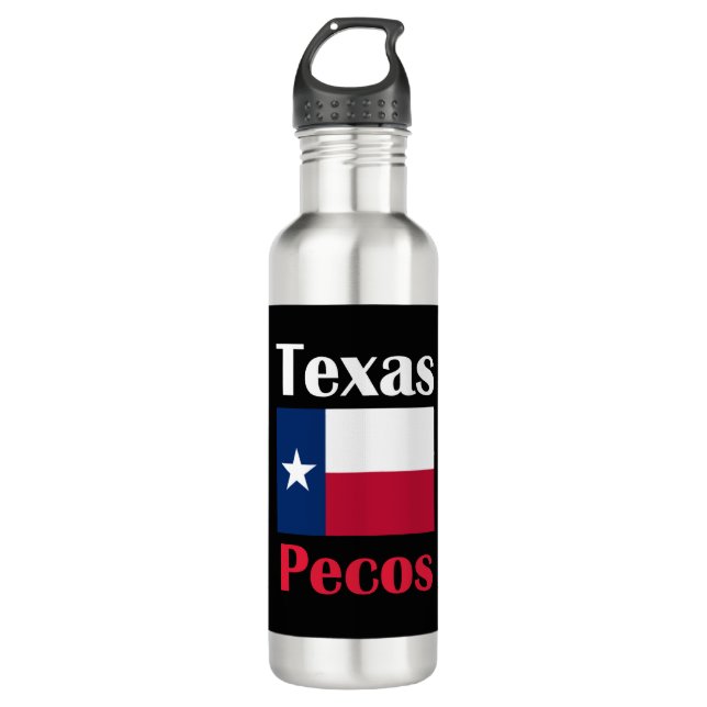 Pecos TX Edelstahlflasche (Vorderseite)