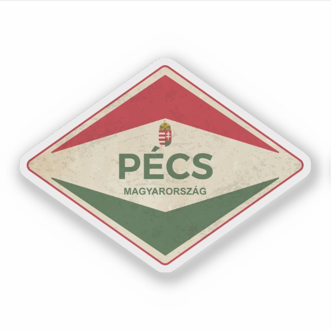 Pecs Ungarn Vintag Aufkleber (Vorderseite)
