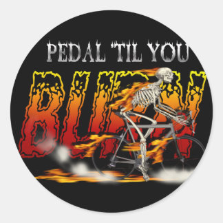 Pedal Burn Radfahrer und Fahrradfahrer Gear Runder Aufkleber