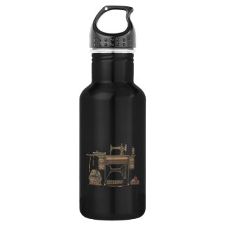 Pedal-Nähmaschine u. Kätzchen Trinkflasche