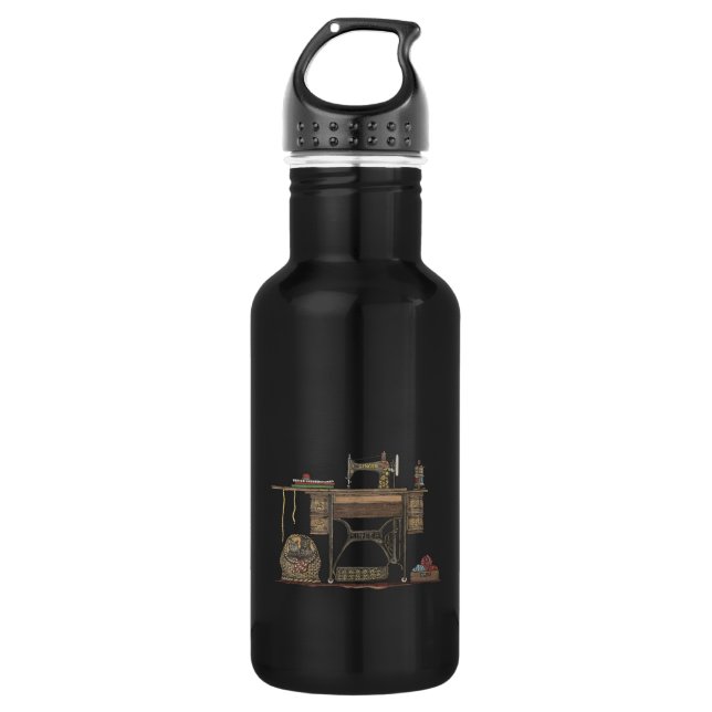 Pedal-Nähmaschine u. Kätzchen Trinkflasche (Vorderseite)