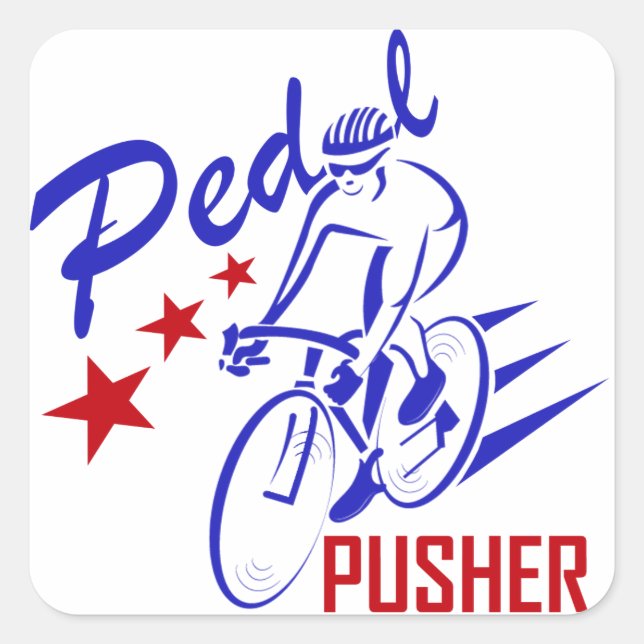 Pedal Pusher Quadratischer Aufkleber (Vorderseite)