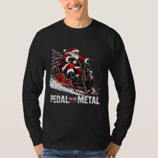Pedal To The Metal | Badass Santa Biker Christmas T-Shirt