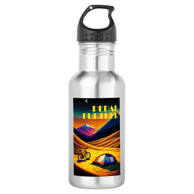Pedal weitere Bikepacking Mountains Edelstahlflasche (Vorderseite)