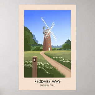 Peddars Way Nationaler Wanderweg Reiseplakat Poster
