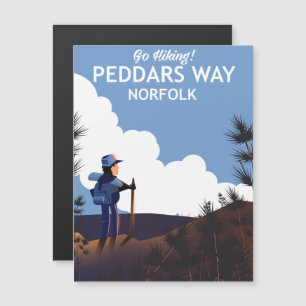 Peddars Way Norfolk Wanderposter Magnetkarte