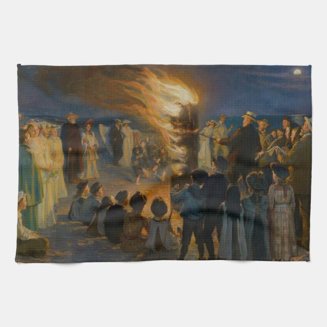 Peder Severin Kroyer - Feierabend im Mittsommer Geschirrtuch (Horizontal)