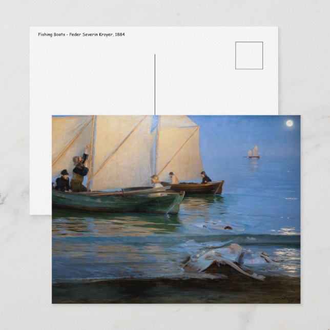 Peder Severin Kroyer - Fischerboote Postkarte (Vorne/Hinten)