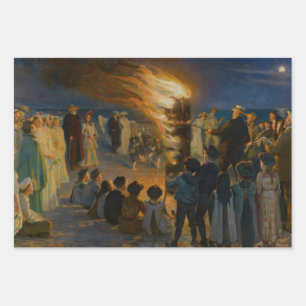 Peder Severin Kroyer - Johannisfeuer Geschenkpapier Set