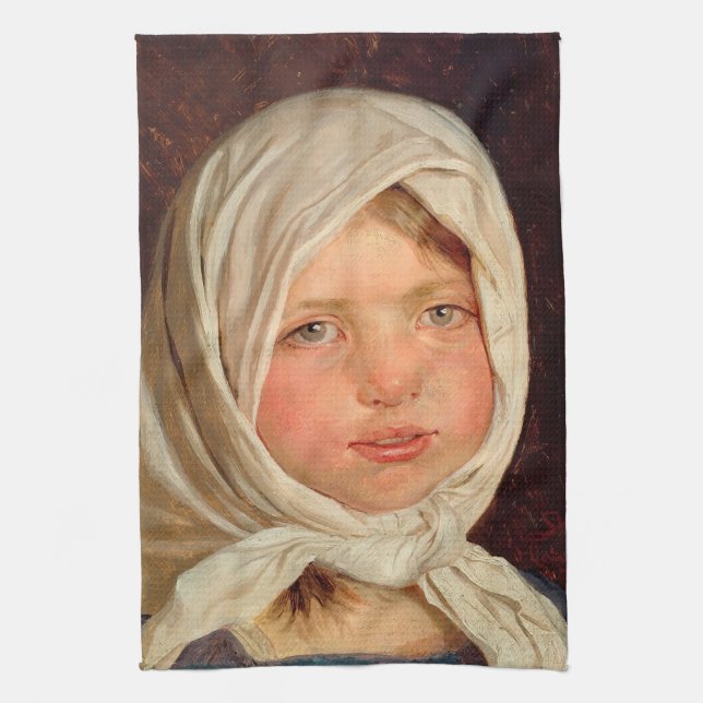 Peder Severin Kroyer - Kleines Mädchen aus Hornbae Geschirrtuch (Vertikal)