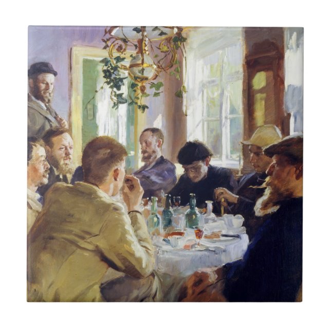 Peder Severin Kroyer - Mittagessen Fliese (Vorderseite)