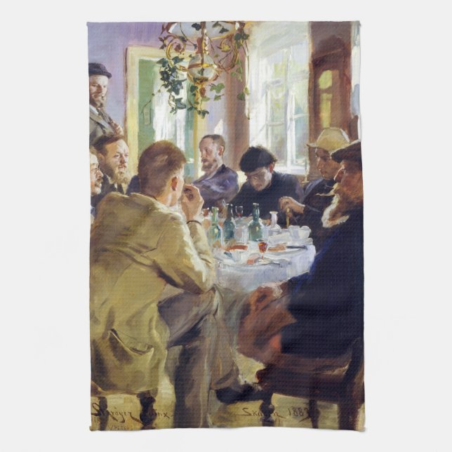 Peder Severin Kroyer - Mittagessen Geschirrtuch (Vertikal)