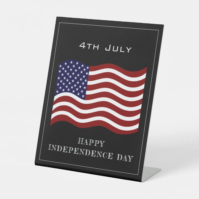 Pedestal Independence Day Sign - US-Dekor Sockelschild (Vorderseite)