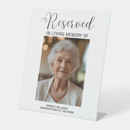 Pedestal Memorial Sign for Wedding Reserved Chair  Sockelschild
