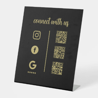 Pedestal Sign – Connect With Us QR Display Sockelschild