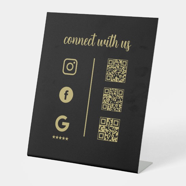 Pedestal Sign – Connect With Us QR Display Sockelschild (Vorderseite)
