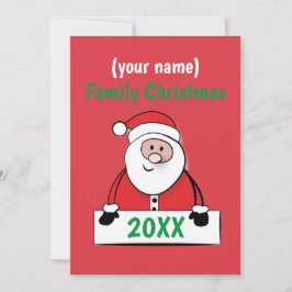 Pedestal Sign - Custom Family Christmas (Name hinz Einladung