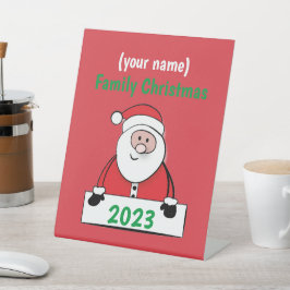 Pedestal Sign - Custom Family Christmas (Name hinz Sockelschild