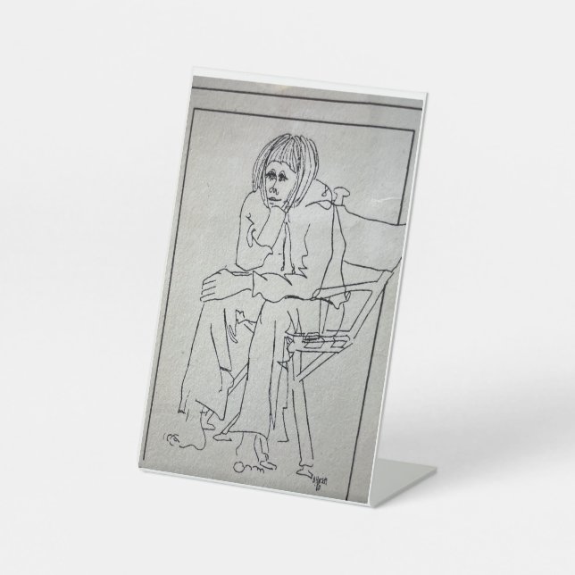Pedestal Sign " Denken Sockelschild (Vorderseite)