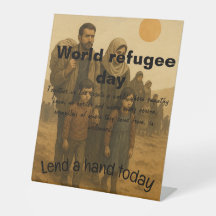 Pedestal Sign Flüchtlingstag