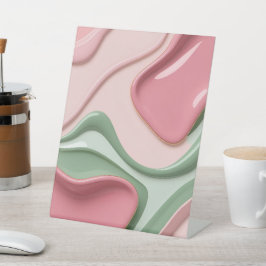 Pedestal sign in stylish abstract graphic sockelschild