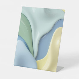 Pedestal sign in stylish abstract graphic sockelschild