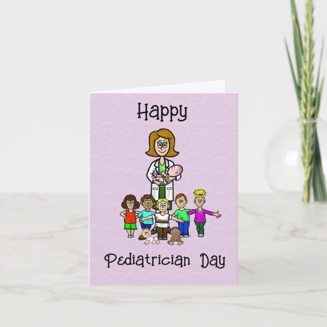 Pédiatre avec enfants Carte de voeux (Devant)
