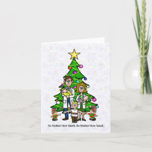 Pédiatres avec elfes et enfants Carte de Noël