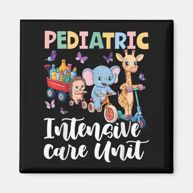 Pediatric Intensive Care Unit Cute Animals Groovy  Magnet (Vorne)