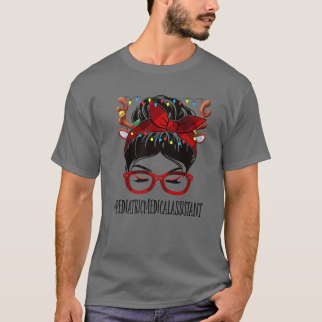 Pediatric Medical Assistant Christmas Woman Messy T-Shirt (Vorderseite)