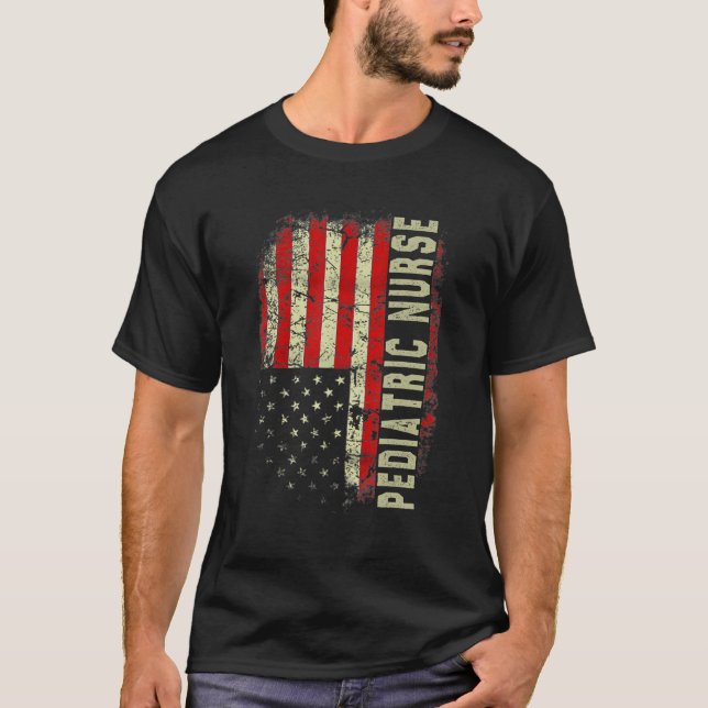 Pediatric Nurse 4th Of July US Flag Patriotic Nurs T-Shirt (Vorderseite)