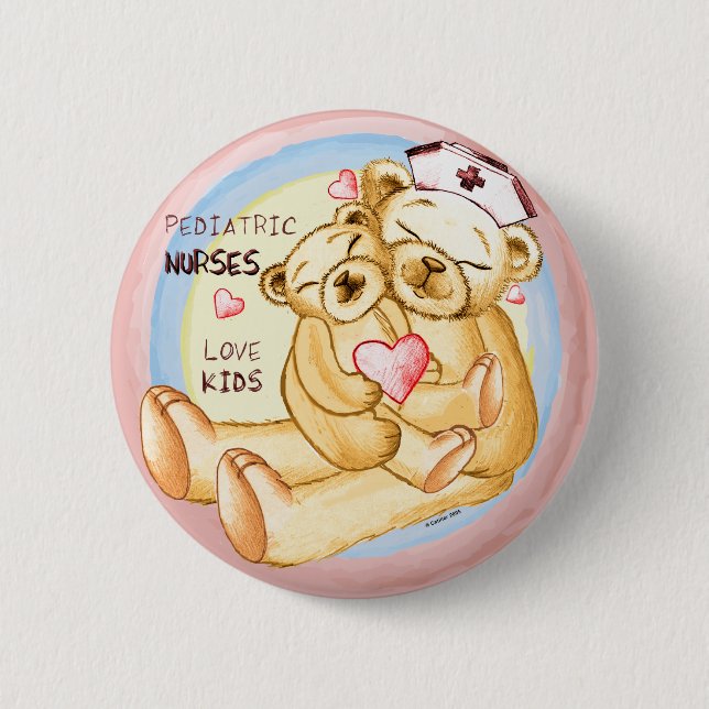 Pediatric Nurse custom name Pin Button (Vorderseite)