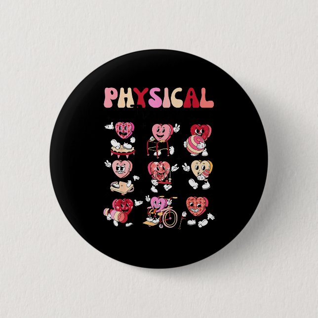 Pediatric Physical Therapy Pt Pta Happy Valentine' Button (Vorderseite)