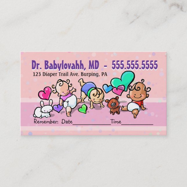 Pediatrician.Baby Doctor.Clinic.Appointment Terminkarte (Vorderseite)