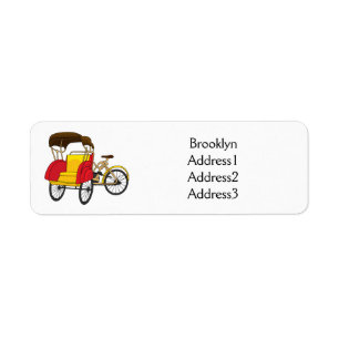 Pedicab Rickshaw Cartoon Illustration