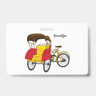 Pedicab-Rikschas-Cartoon-Illustration Ausweis