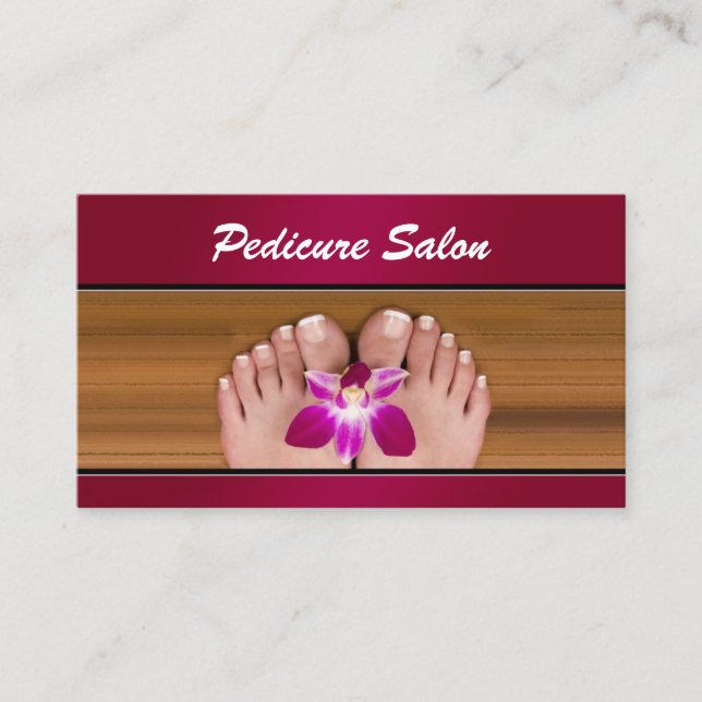 Pedicure Clou Salon Carte de visite rose Fleur (Devant)