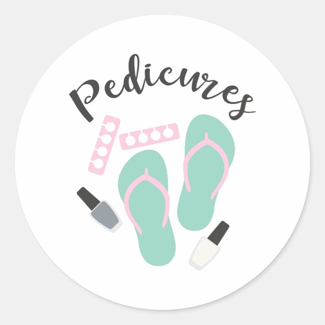 Pedicure Nail Salon Flip Flops Runder Aufkleber (Vorderseite)