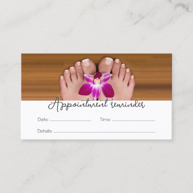 Pedicure Nail Salon Nächster Besuch Erinnerung Kar Visitenkarte (Vorderseite)