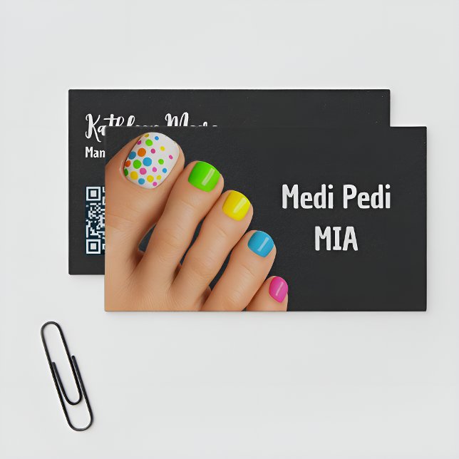 Pedicurist Technician Nail Tech Vcard QR Visitenkarte (Pedicurists QR Vcard Business Cards  )