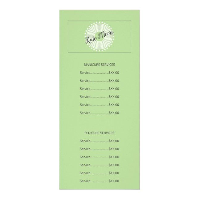 Pedikurist Nail Salon Services Werbekarte (Vorne)