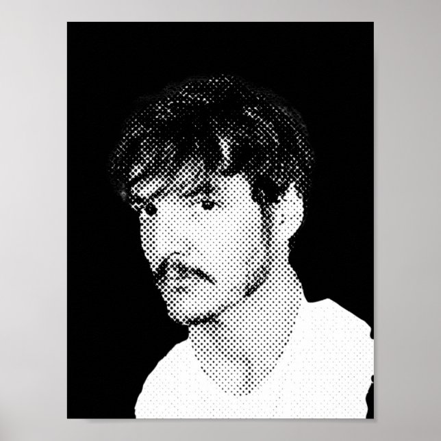Pedro Pascal halbtönige Vintage-Kunst Poster (Vorne)