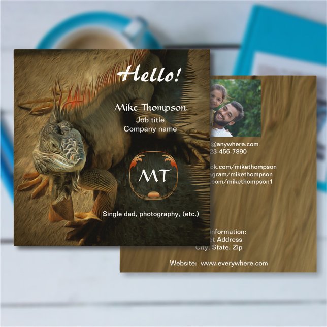 Pedro the Iguana 0768 Calling Card Quadratische Visitenkarte (Von Creator hochgeladen)
