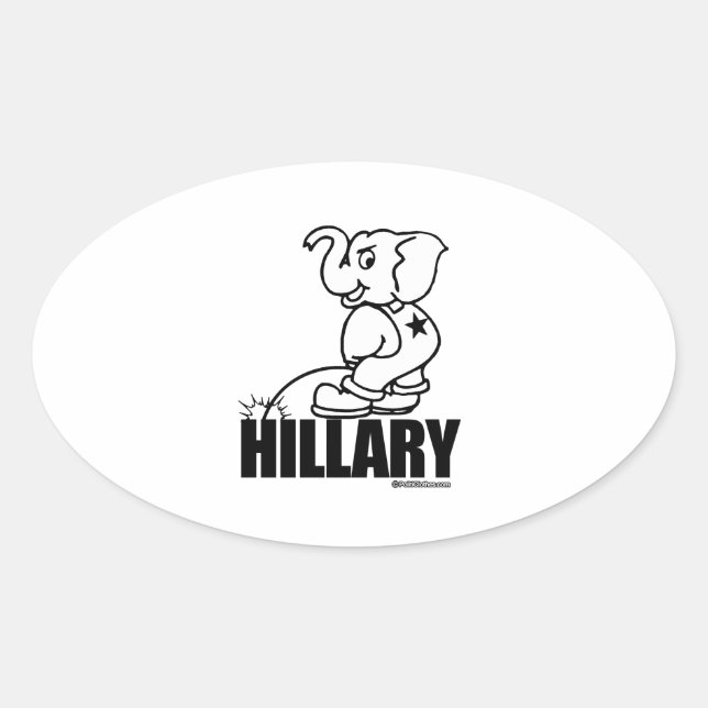 Pee on Hillary Ovaler Aufkleber (Vorderseite)